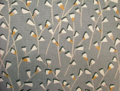 Modern Grey Floral Pattern Cushion Cover , Tenby Mineral Throw Pillow , Handmade UK .