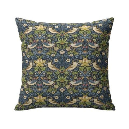 William Morris Strawberry Thief Navy Blue Cushion Cover , Handmade UK