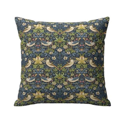 William Morris Strawberry Thief Navy Blue Cushion Cover , Handmade UK