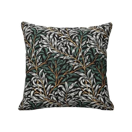 William Morris Cushion Cover Willow Bough Shadow, Leaf Leaves Throw Pillow, Handmade UK