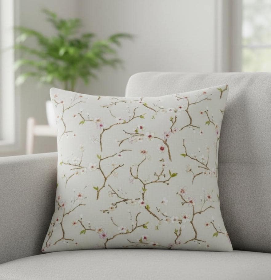 Cherry Blossom Floral Emi Chintz Cushion Cover , Handmade Flowers Throw Pillow
