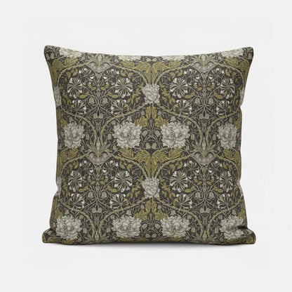 William Morris Cushion Cover Honeysuckle Mocha, Floral Throw Pillow, Handmade UK