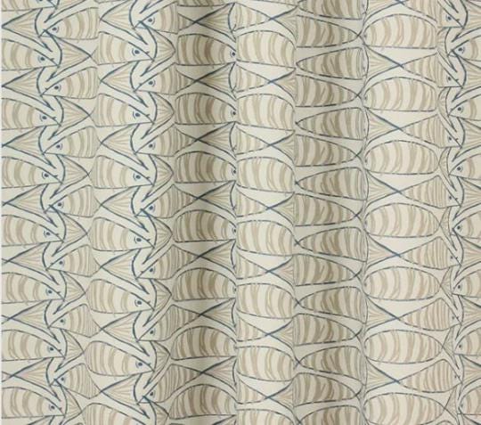 Cornish Sardines Sprats Cushion Cover , Seaside Fish Nautical Throw Pillow , Handmade UK