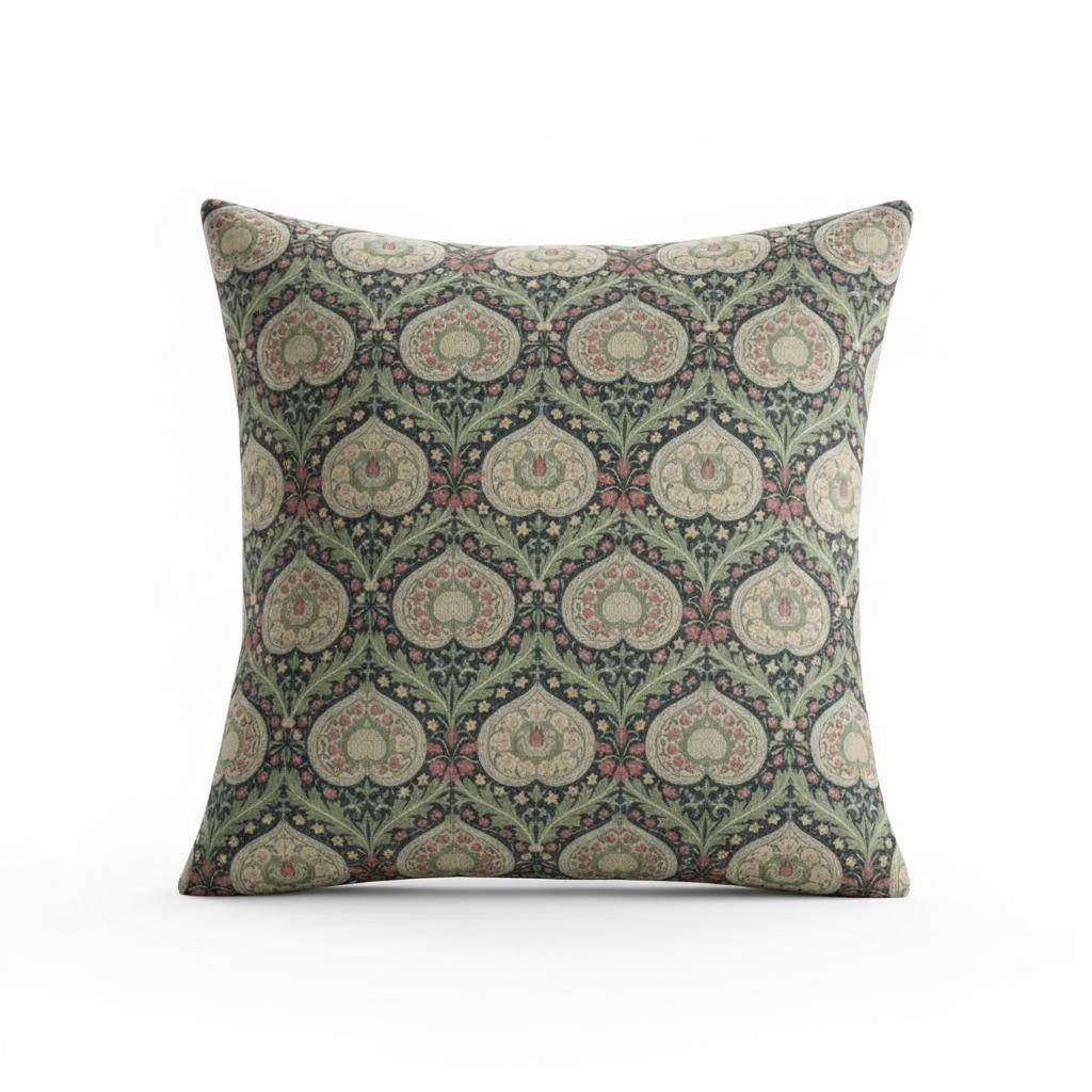 William Morris Eden Cushion Cover , Floral Midnight Throw Pillow , Handmade UK