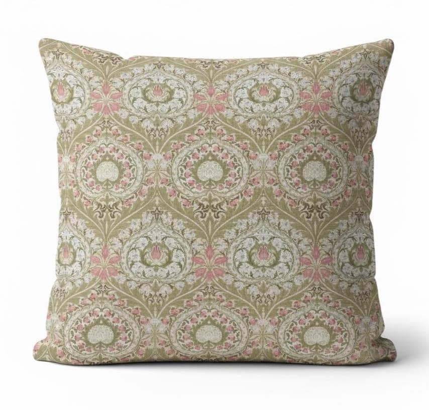 William Morris Eden Rose Cushion Cover , Floral Pink Throw Pillow , Handmade UK