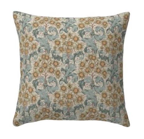 William Morris Cushion Cover Orchid Tourmaline Natural, Floral Throw Pillow, Handmade UK