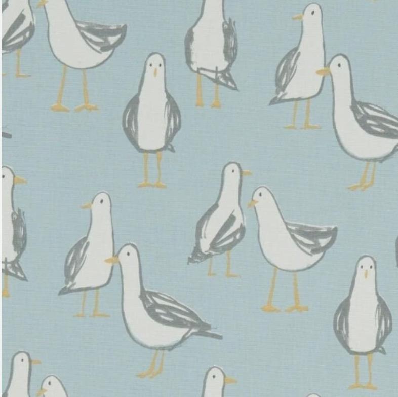 Coastal Seagull Laridae Blue Table Runner, Nautical Marine Seaside Design, Handmade UK