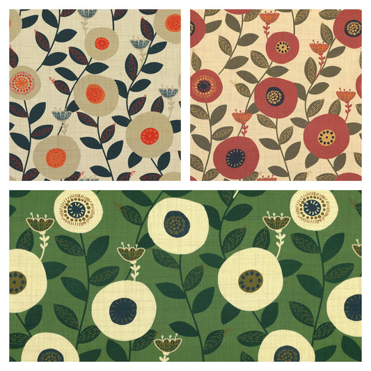 Scandi Floral Tablecloth. Seville Flowers Table cloth. Round Oval Square Rectangle. Napkins. Handmade UK
