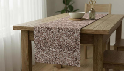 William Morris Table Runner Willow Bough Rust , Cotton Napkins, Handmade UK