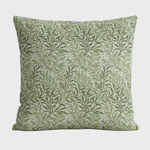 William Morris Cushion Cover Willow Bough Sage Green, Leaf Leaves Throw Pillow, Handmade UK