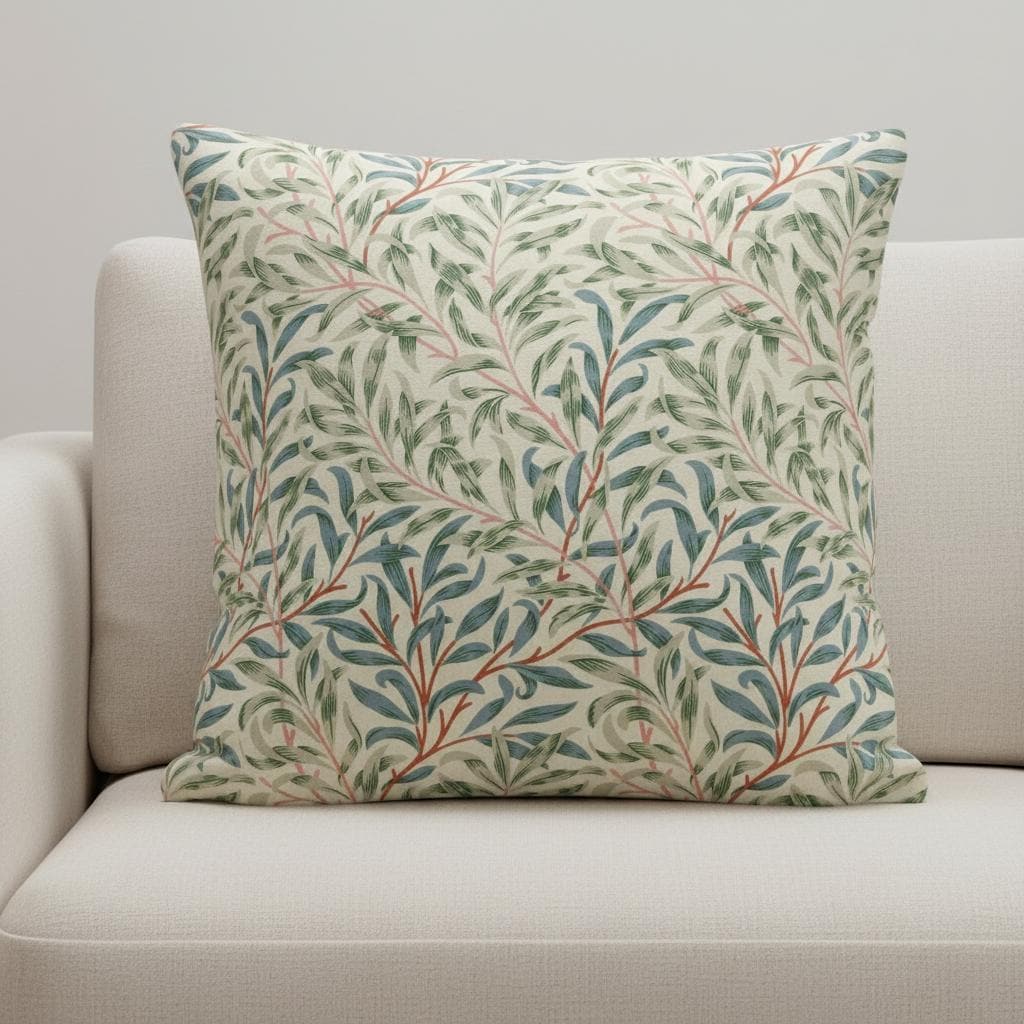 William Morris Cushion Cover Willow Bough Meadow, Leaf Leaves Throw Pillow, Handmade UK