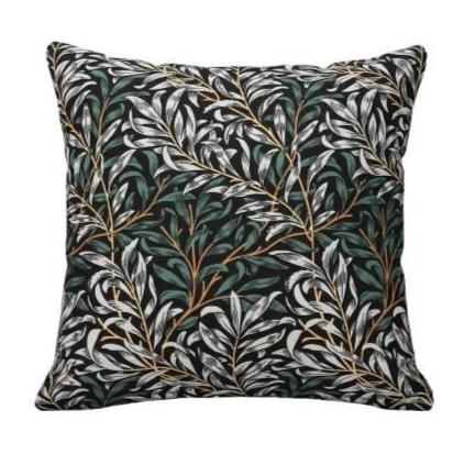 William Morris Cushion Cover Willow Bough Shadow, Leaf Leaves Throw Pillow, Handmade UK