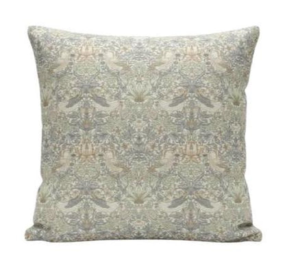 William Morris Strawberry Thief Natural Cushion Cover, Handmade UK