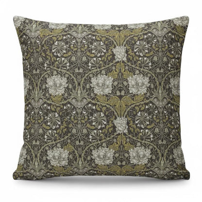 William Morris Cushion Cover Honeysuckle Mocha, Floral Throw Pillow, Handmade UK