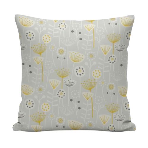 Scandi Floral Bergen Grey Cushion Cover, Handmade Cotton Throw Pillow