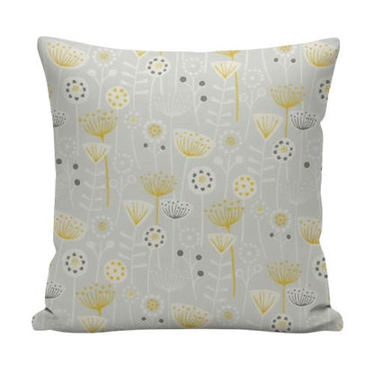 Scandi Floral Bergen Grey Cushion Cover, Handmade Cotton Throw Pillow