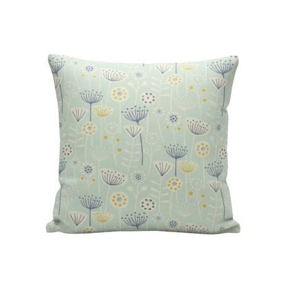 Scandi Floral Bergen Seafoam Cushion Cover, Handmade Cotton Throw Pillow