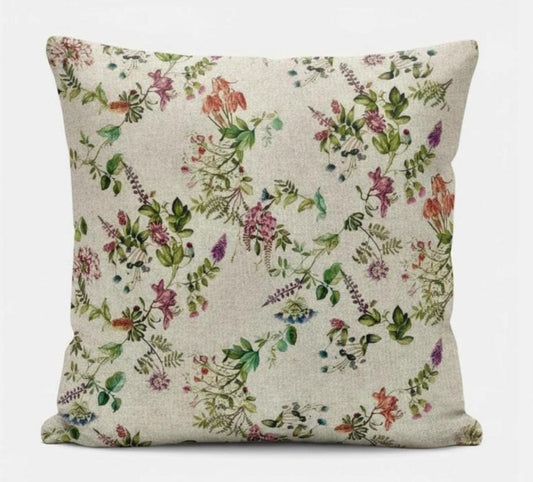 Botanical Garden Floral Cushion Cover, Handmade UK