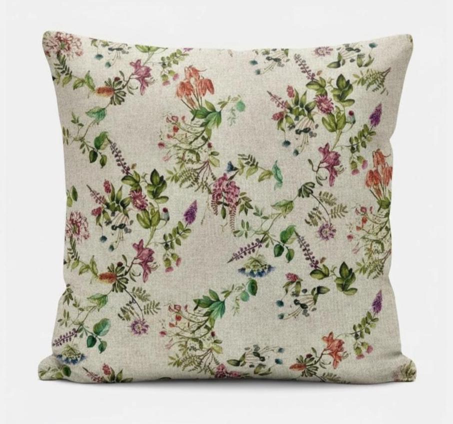 Botanical Garden Floral Cushion Cover, Handmade UK