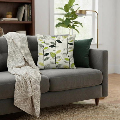 Autumn Leaves Green Lime Cushion Cover , Leaf Cushion Cover , Throw Pillow , Scatter Cushions , Cushion Cover UK