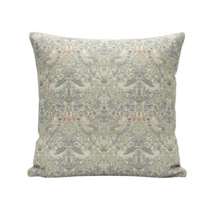 William Morris Strawberry Thief Natural Cushion Cover, Handmade UK