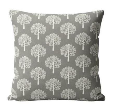 Mulberry Trees Dove Beige Cushion Cover, Handmade UK Throw Pillow