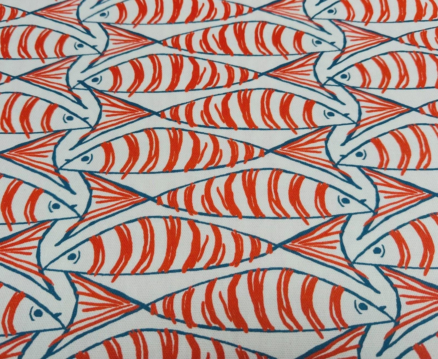 Sardine Fish Tablecloth Orange, Round Oval Rectangle Square, Handmade UK