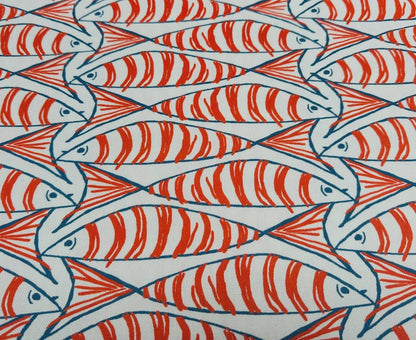 Sardine Fish Tablecloth Orange, Round Oval Rectangle Square, Handmade UK