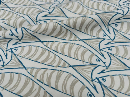 Sardine Fish Tablecloth Natural, Round Oval Rectangle Square, Handmade UK