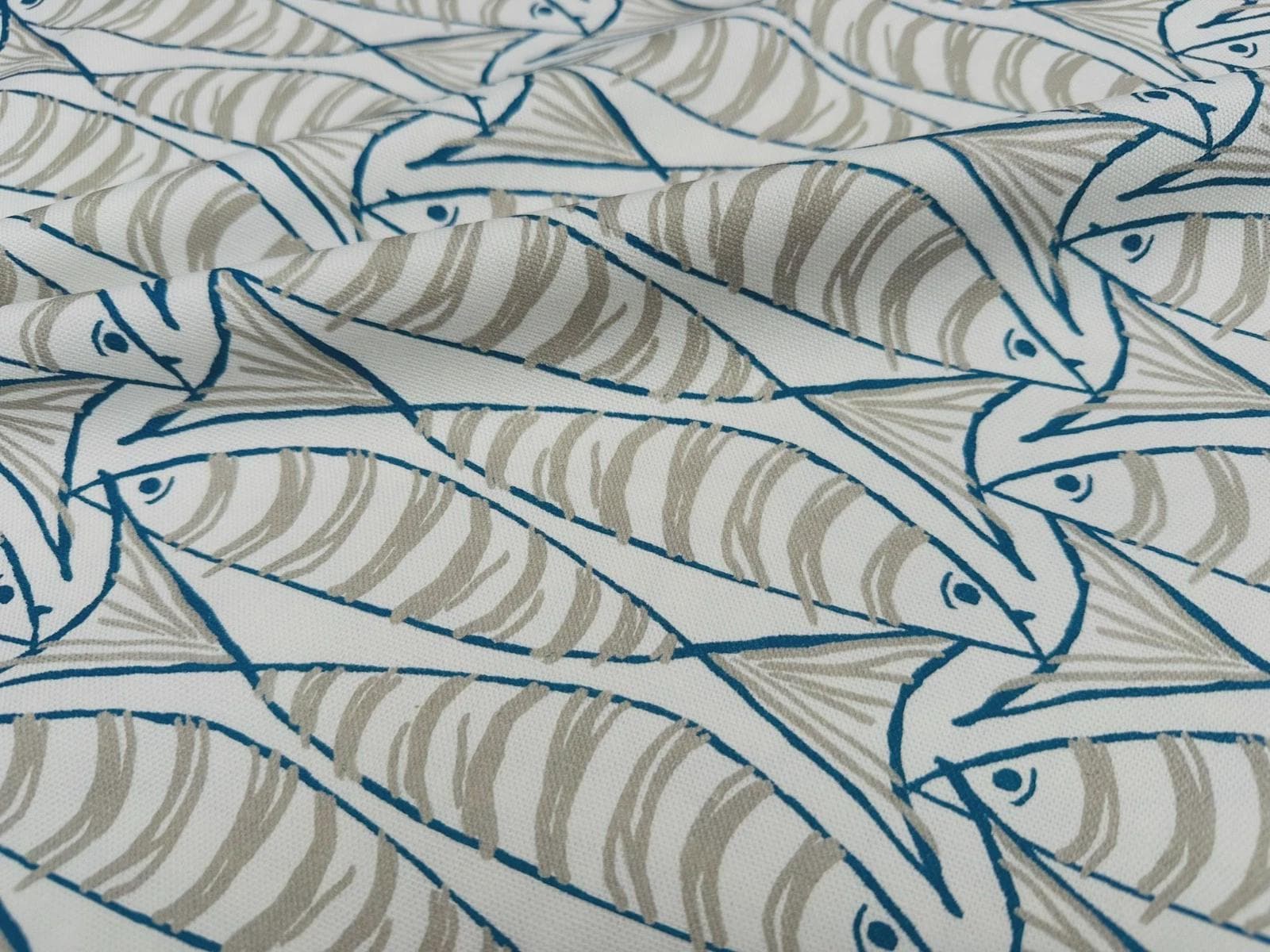 Sardine Fish Tablecloth Natural, Round Oval Rectangle Square, Handmade UK