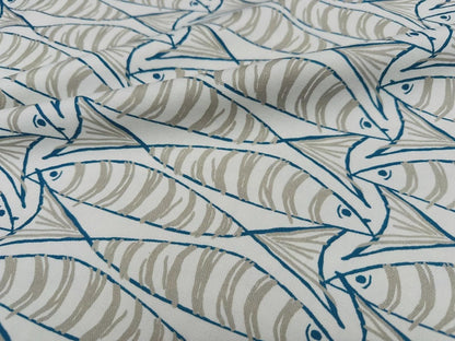 Sardine Fish Tablecloth Natural, Round Oval Rectangle Square, Handmade UK