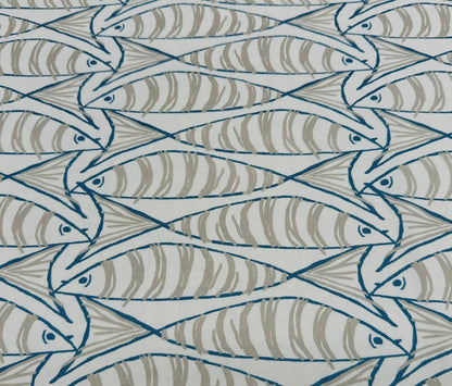 Sardine Fish Tablecloth Natural, Round Oval Rectangle Square, Handmade UK