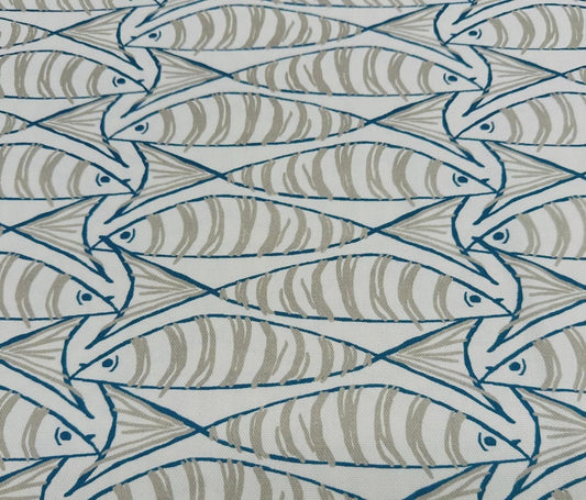 Sardine Fish Tablecloth Natural, Round Oval Rectangle Square, Handmade UK