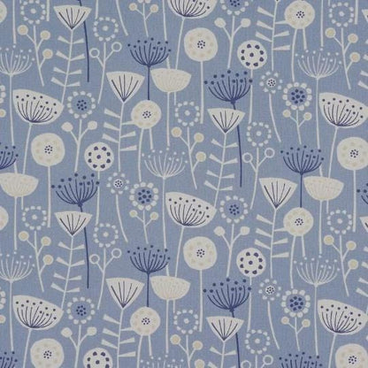 Scandi Floral Bergen Blue Cushion Cover, Handmade Cotton Throw Pillow
