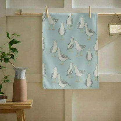 Seagull Laridae Tea Towel, Nautical Marine Seaside Cotton Kitchen Towel
