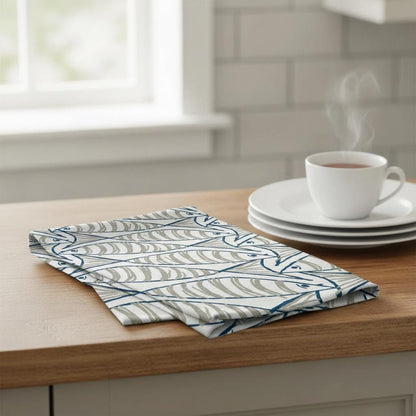Cornish Sardines Tea Towel, Nautical Marine Seaside Tea Towel, Sprats Fish Cotton Tea Towel
