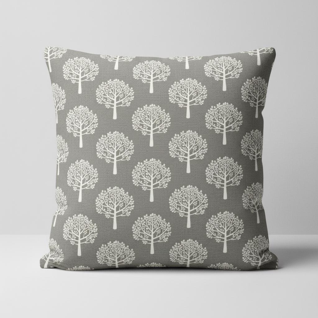Mulberry Trees Dove Beige Cushion Cover, Handmade UK Throw Pillow