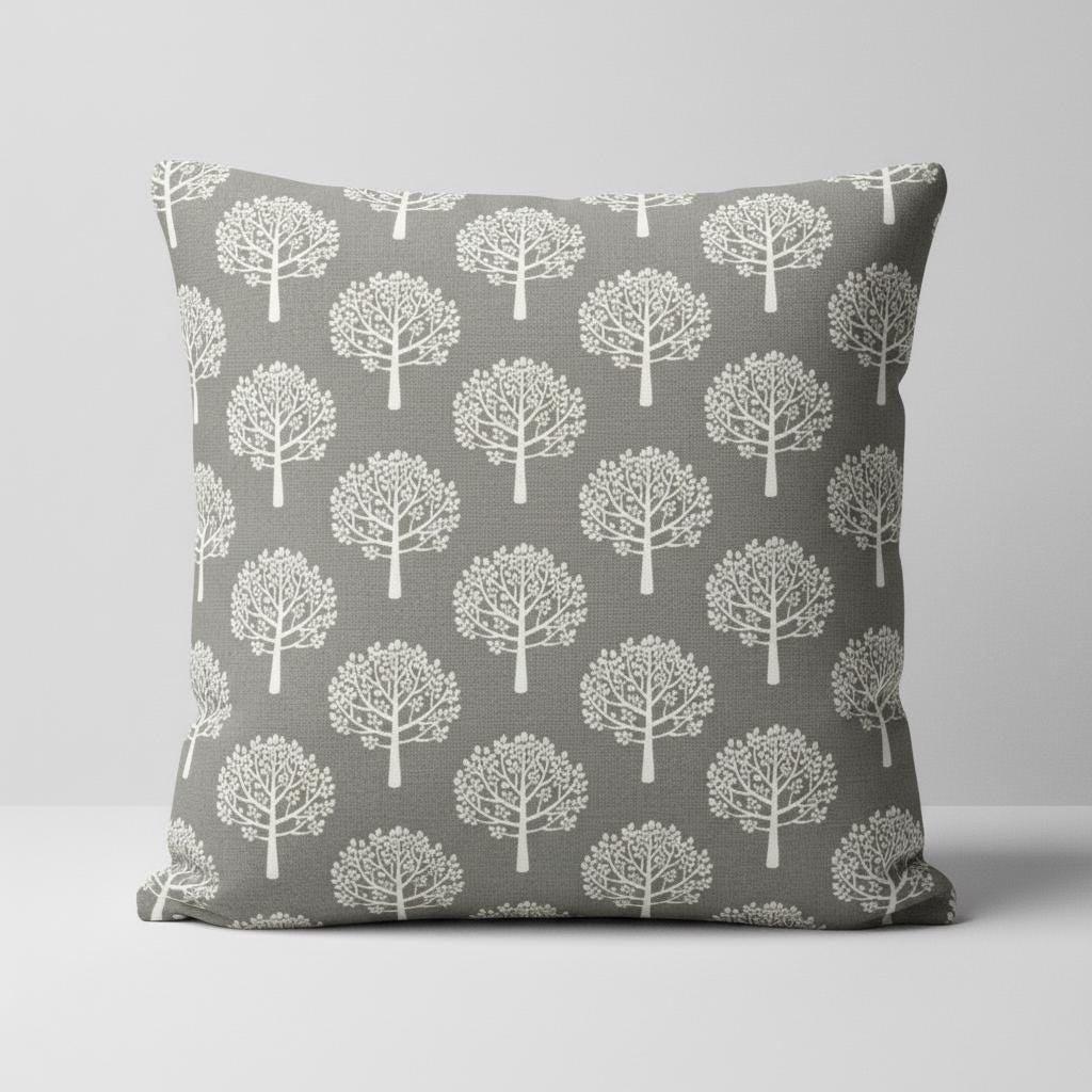 Mulberry Trees Dove Beige Cushion Cover, Handmade UK Throw Pillow