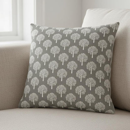 Mulberry Trees Dove Beige Cushion Cover, Handmade UK Throw Pillow