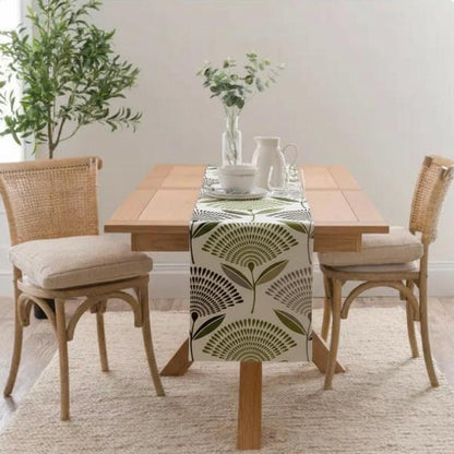 Dandelion Floral Lime Green Table Runner, Various Size