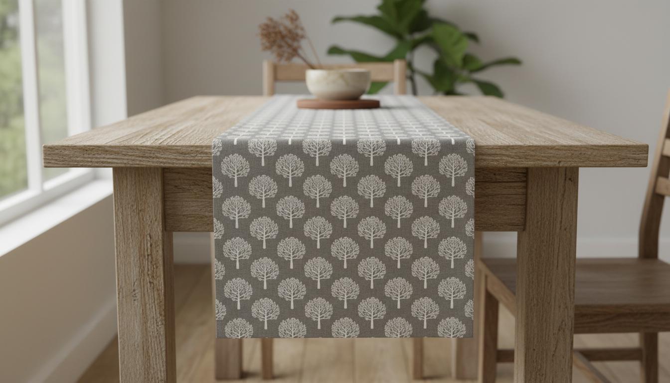 Mulberry Trees Dove Beige Table Runner