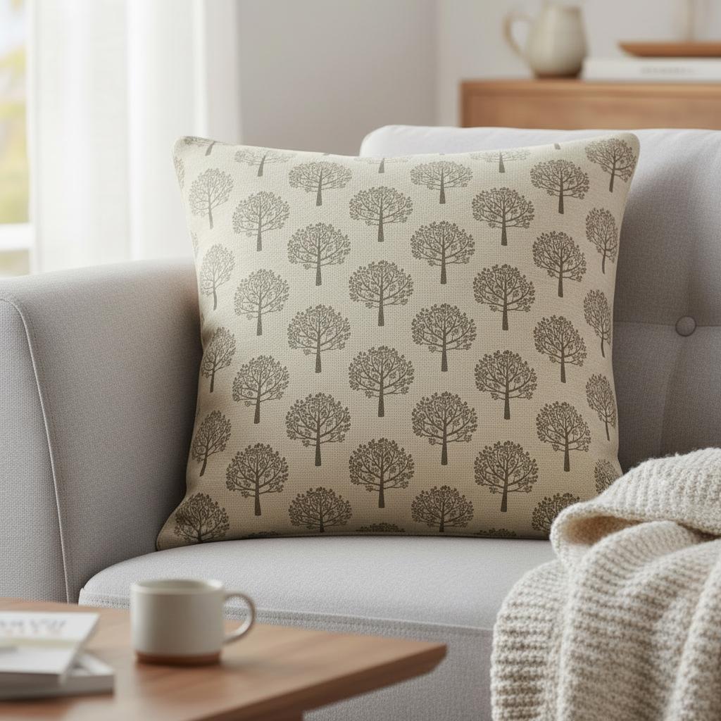 Mulberry Trees Grey Cushion Cover