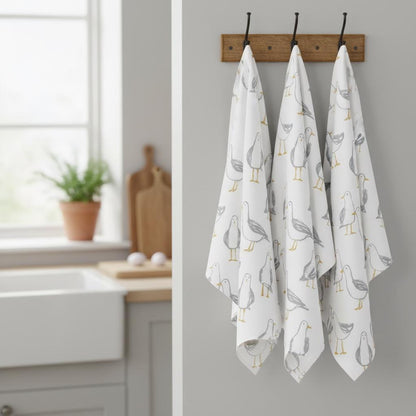 Seagull Laridae Tea Towel, Nautical Marine Seaside Cotton Kitchen Towel