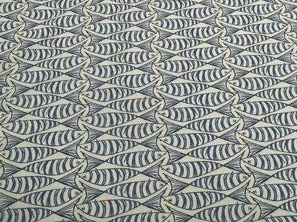Sardine Fish Tablecloth Blue, Round Oval Rectangle Square, Handmade UK