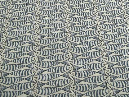 Sardine Fish Tablecloth Blue, Round Oval Rectangle Square, Handmade UK