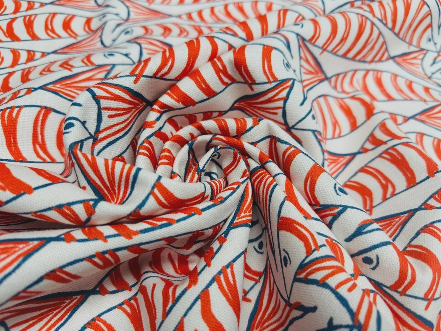 Sardine Fish Tablecloth Orange, Round Oval Rectangle Square, Handmade UK
