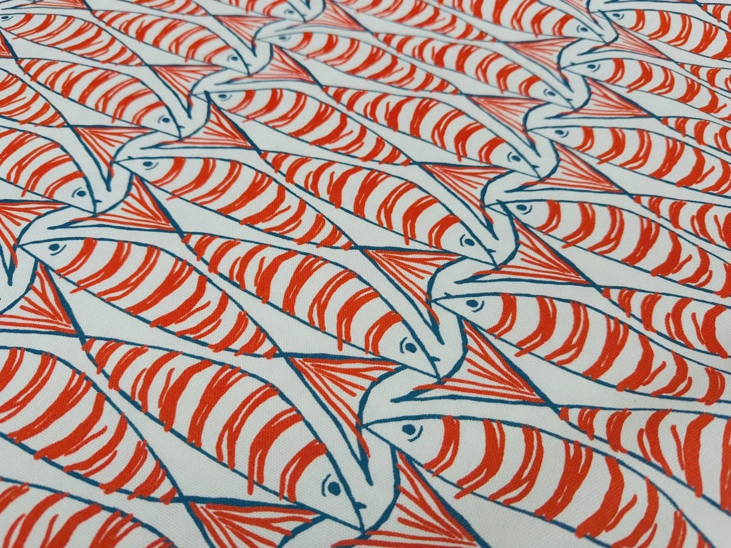 Sardine Fish Tablecloth Orange, Round Oval Rectangle Square, Handmade UK