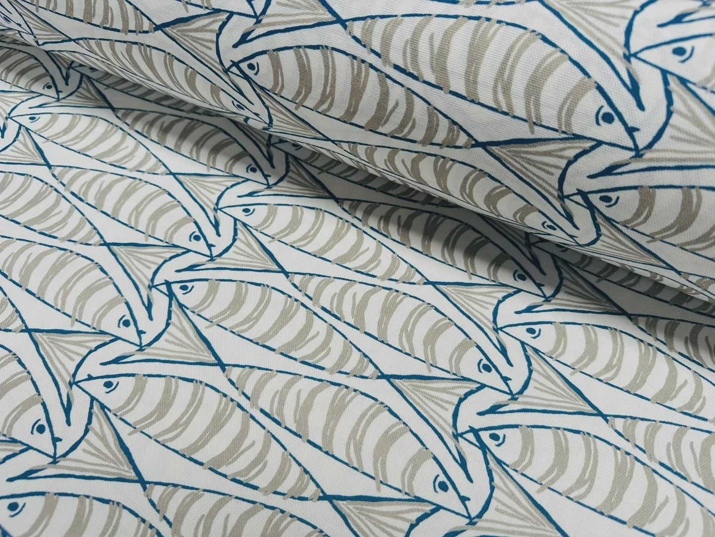 Sardine Fish Tablecloth Natural, Round Oval Rectangle Square, Handmade UK