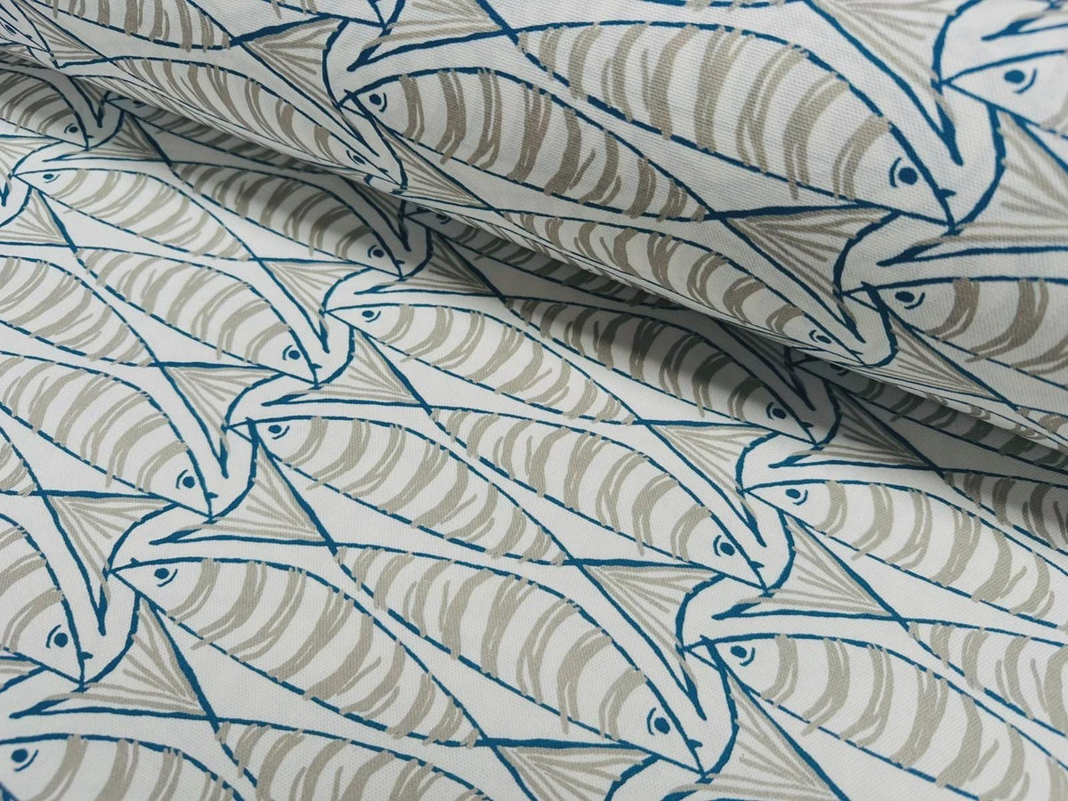Sardine Fish Tablecloth Natural, Round Oval Rectangle Square, Handmade UK