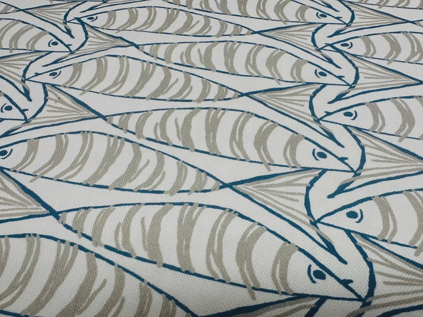 Sardine Fish Tablecloth Natural, Round Oval Rectangle Square, Handmade UK